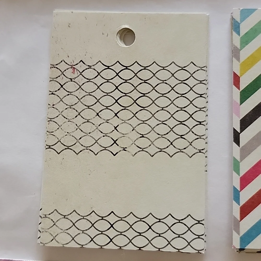 56 Cardstock Hand Cut Multicolored Mixed Print Blank Back Gift Tags